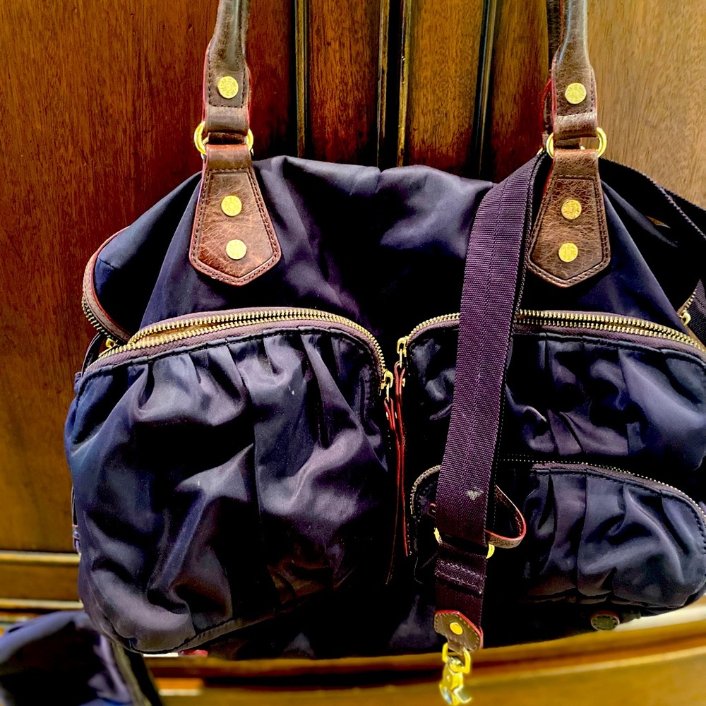 MZ Wallace large Kate bag in color aubergine